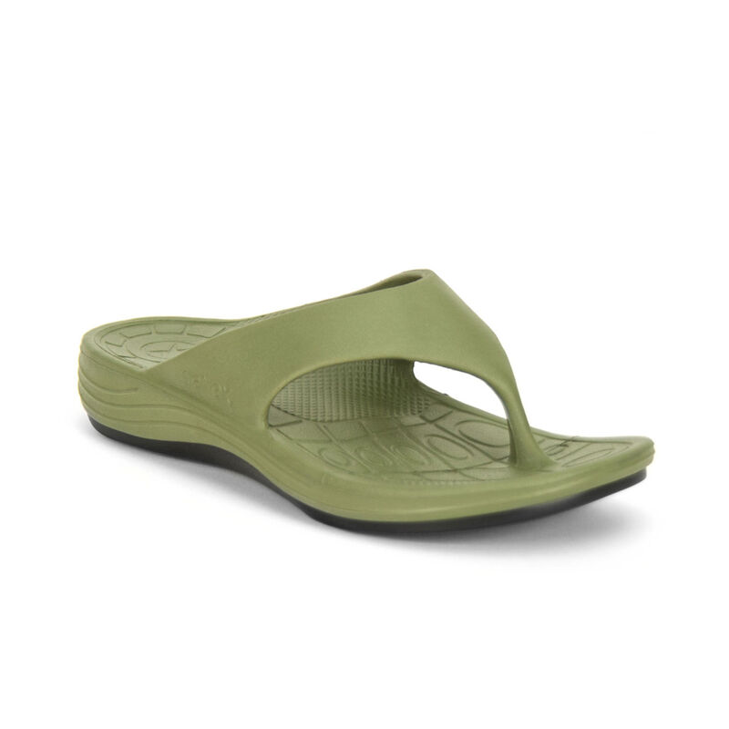 Aetrex Mens Maui Orthotic Flips Sandals Army - tkHcvWVDs